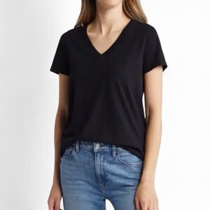 Caslon Stretch Cotton Blend V-Neck Tee Black Size XXL
